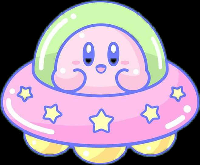 Kirby_in_ U F O_ Style_ Artwork