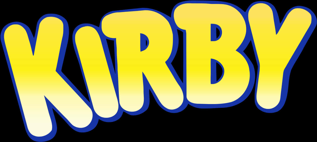 Kirby Logo Yellow Blue Outline PNG with transparent background