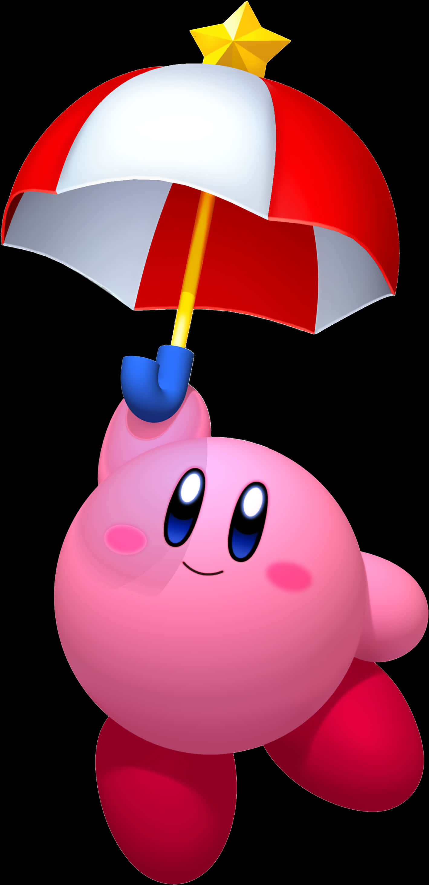 Kirby With Umbrella.png PNG with transparent background
