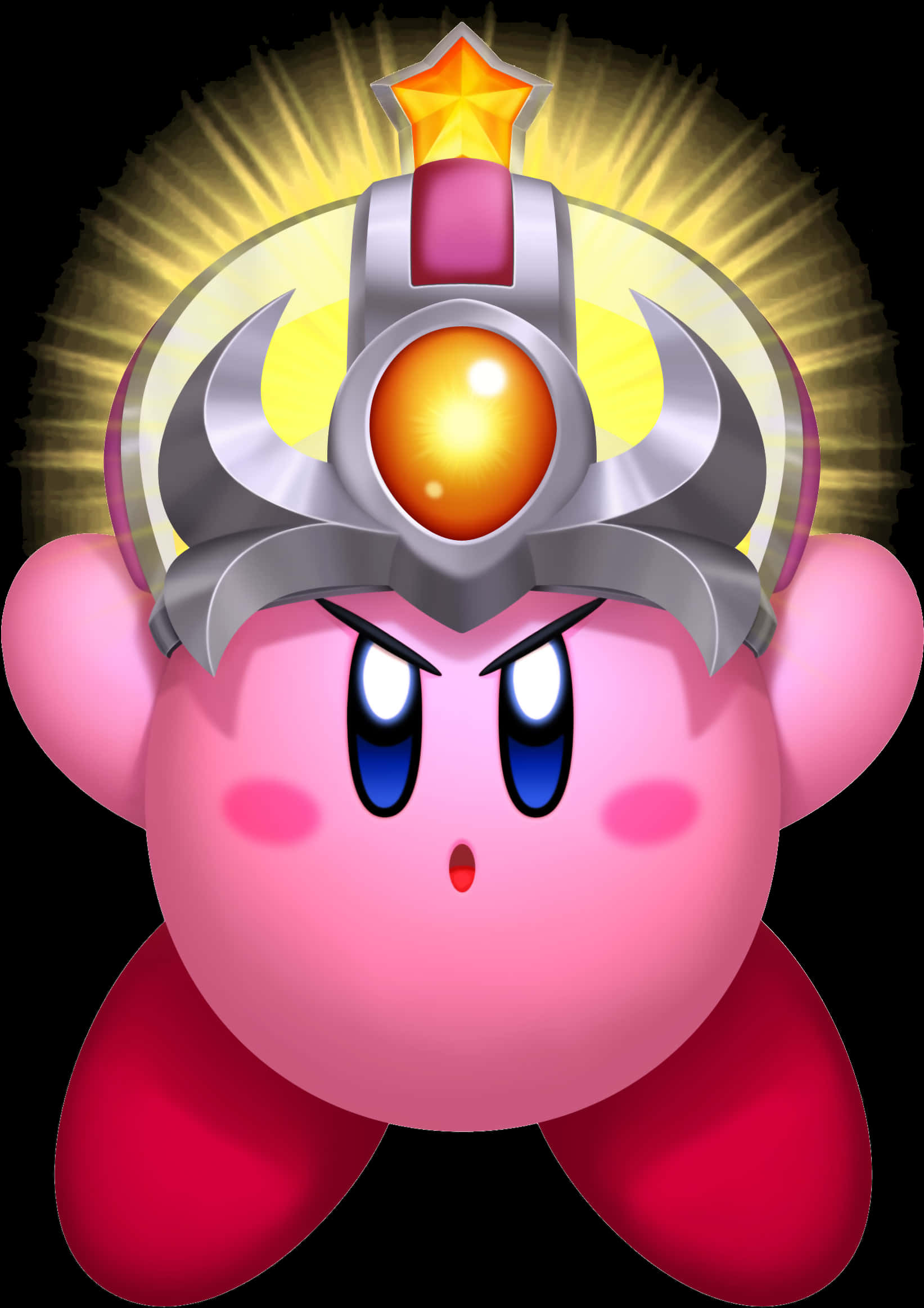 Kirby_with_ Star_ Rod_ Helmet PNG with transparent background