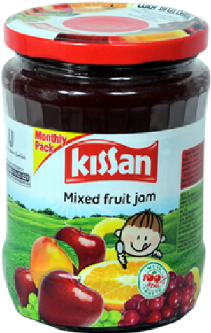 Kissan Mixed Fruit Jam Product Image PNG with transparent background
