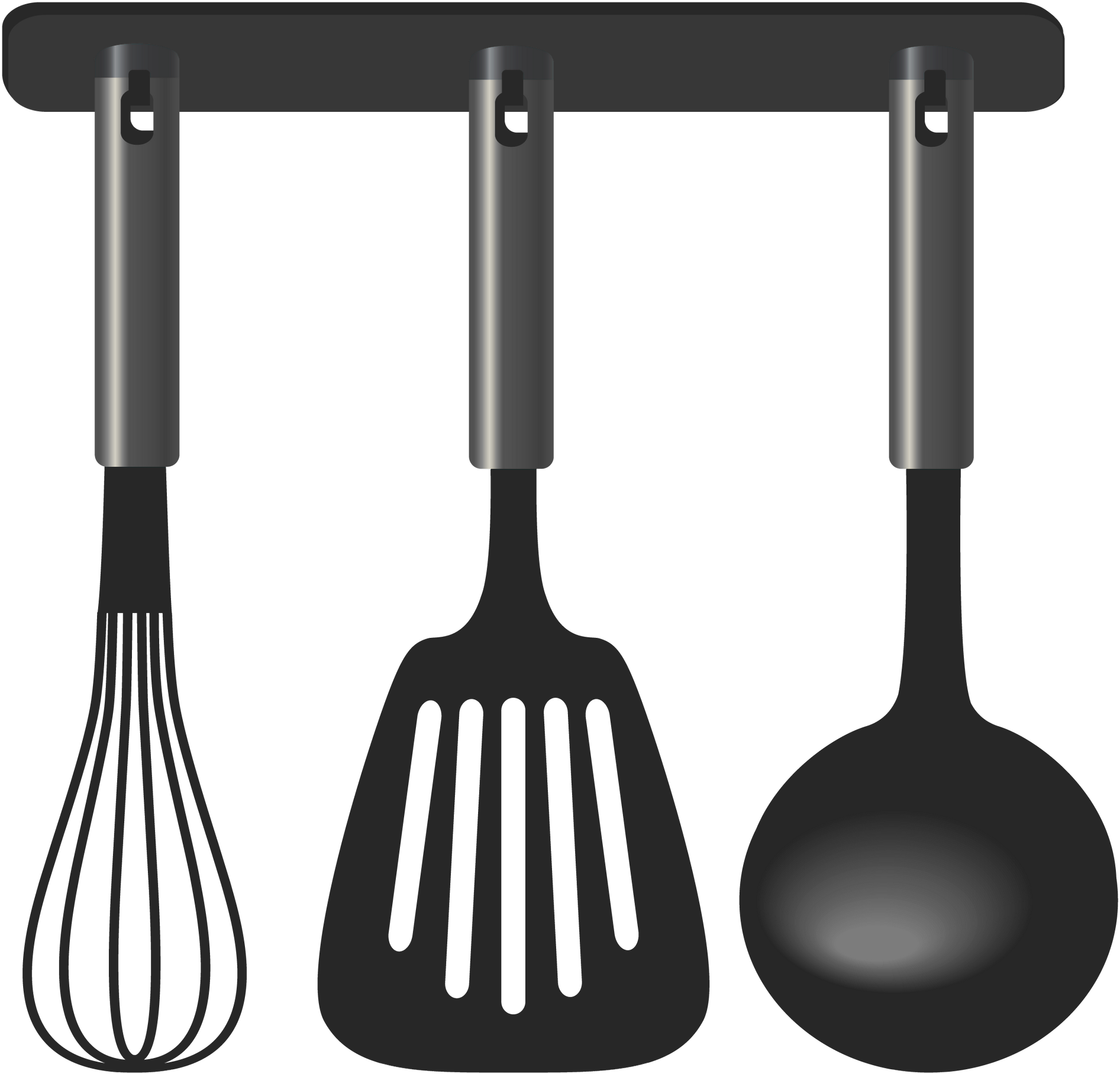 Black Kitchen Tool Set Png Clipart - Utensílios De Cozinha Png, Transparent Png PNG with transparent background