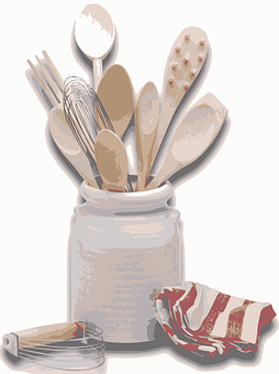 Kitchen Utensilsand Holder Illustration PNG with transparent background