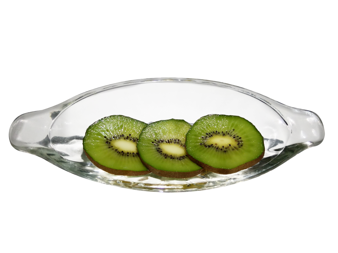 Kiwi Slicesin Glass Bowl PNG image with a transparent background, free high-resolution download