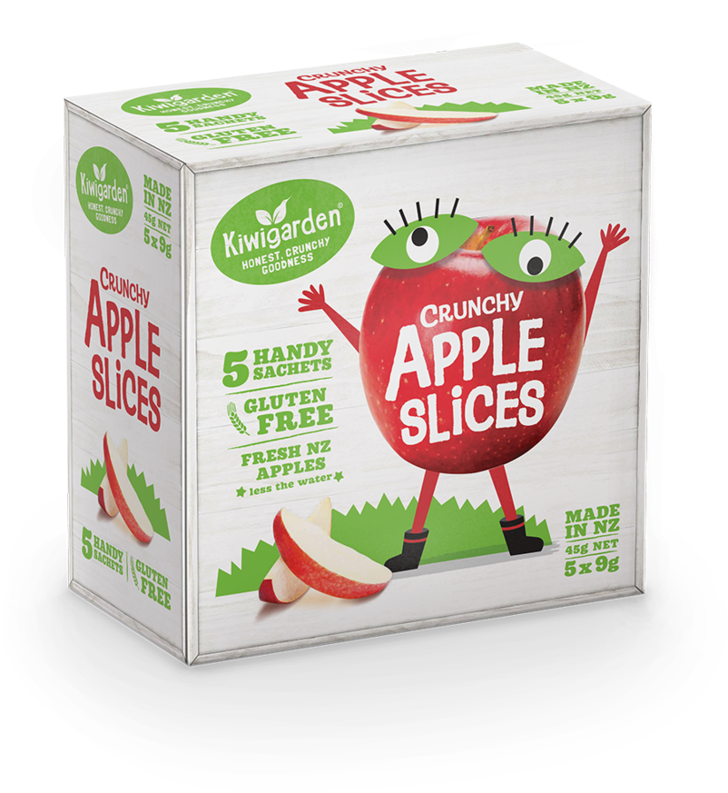 Kiwigarden Crunchy Apple Slices Packaging PNG with transparent background
