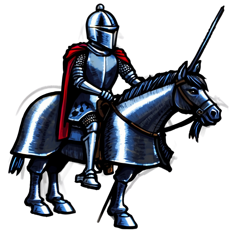 Knight Riding Horse Png 05212024