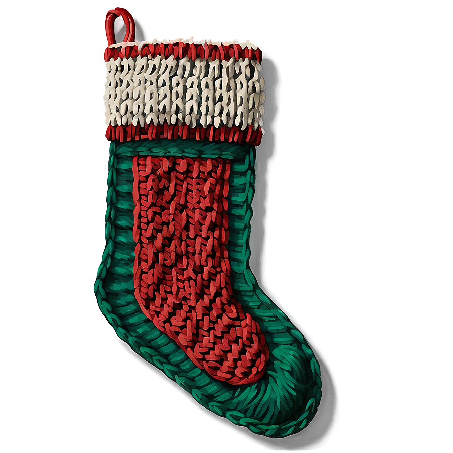 Knitted Christmas Stocking Png Rje