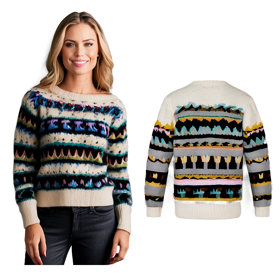 Knitted Winter Sweater Pattern PNG tac PNG with transparent background