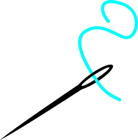 Aqua Thread With Needle Clip Art - Needle Clipart, HD Png Download PNG with transparent background