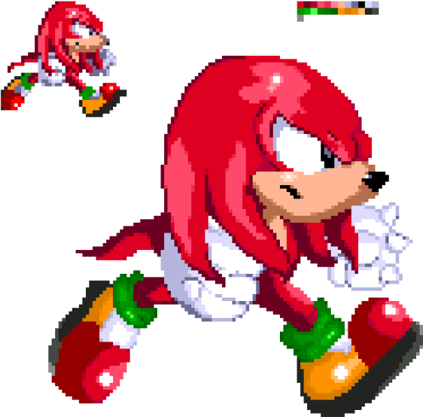 Knuckles Pixel Art Running