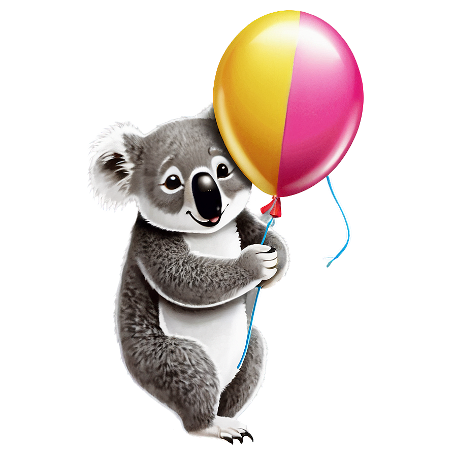 Koala And Balloon Png 06112024