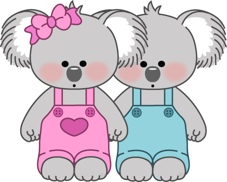 Koala Bear Clipart Zoo Animal - Boy And Girl Koala PNG with transparent background
