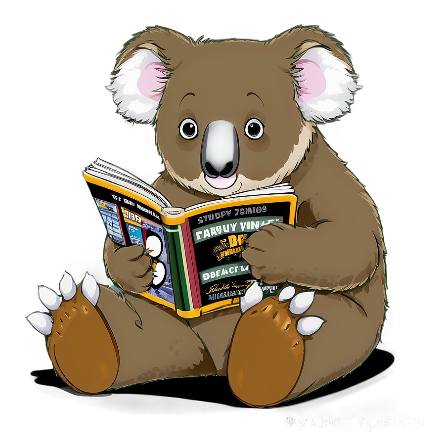 Koala Reading Book Png 4