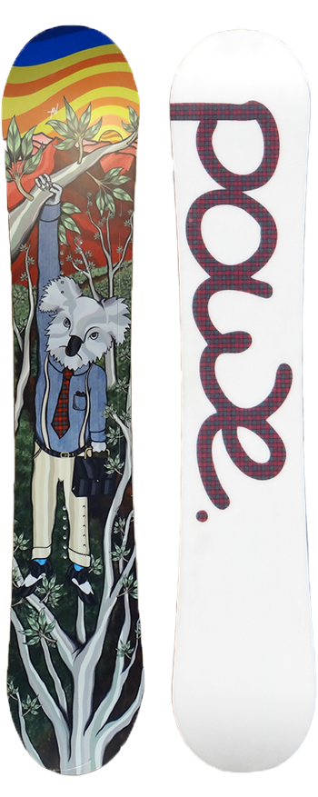 Koala Snowboard Design PNG with transparent background