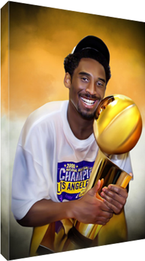Kobe Bryant Championship Trophy Celebration PNG with transparent background