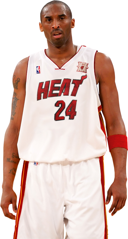 Kobe Bryant Heat Jersey24 PNG with transparent background