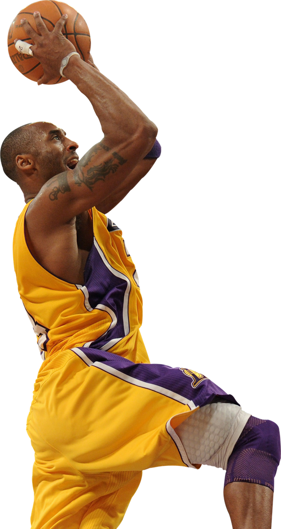 Kobe Bryant Lakers Action Shot.png PNG with transparent background
