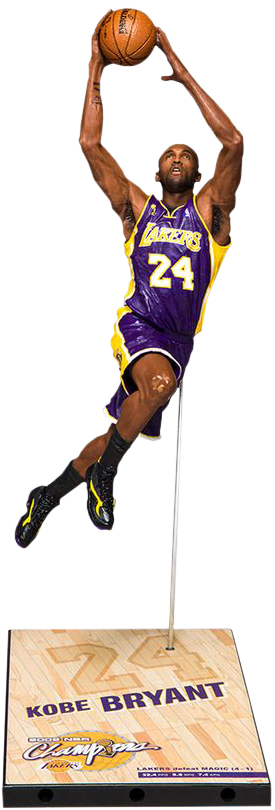 Kobe Bryant Lakers Dunk Action Figure PNG with transparent background