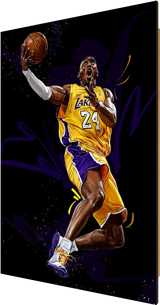 Kobe Bryant Lakers Dynamic Play PNG with transparent background