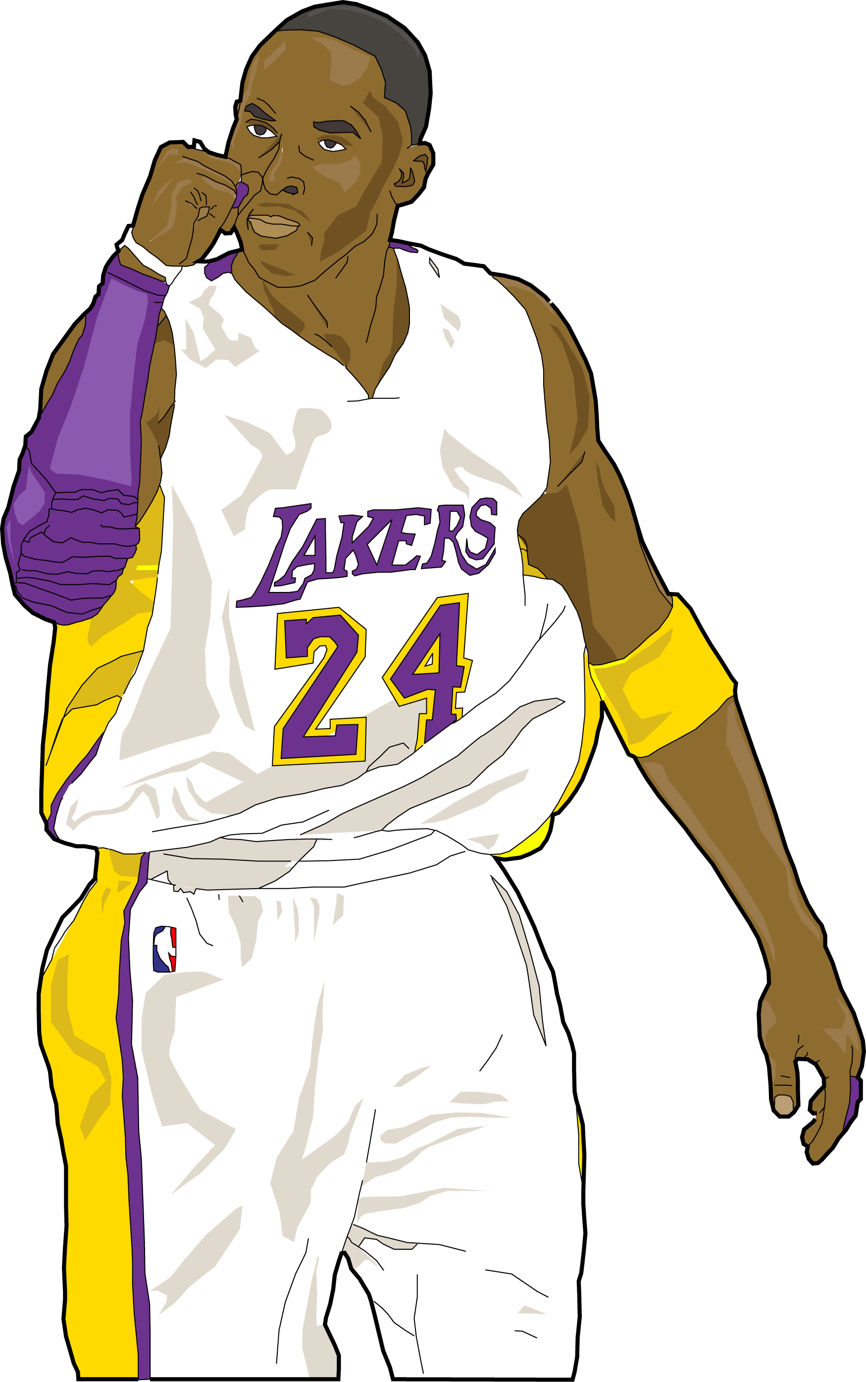 Kobe Bryant Lakers Illustration PNG with transparent background