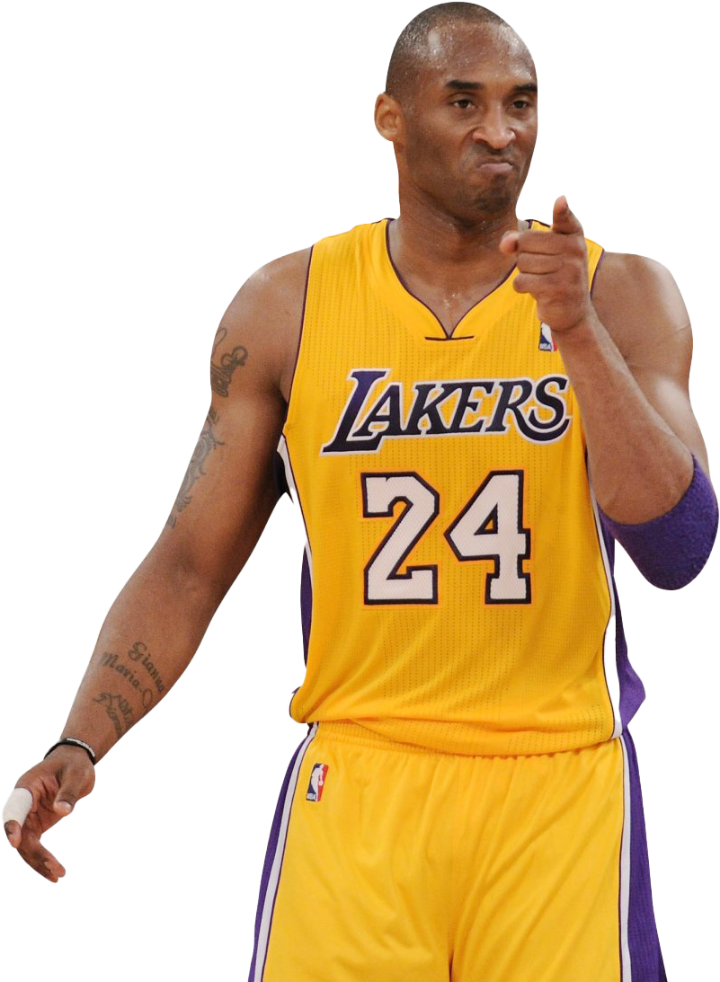 Kobe Bryant Lakers24 Gesture PNG with transparent background