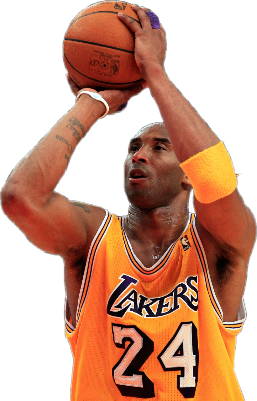 Kobe Bryant Shooting Basketball PNG with transparent background