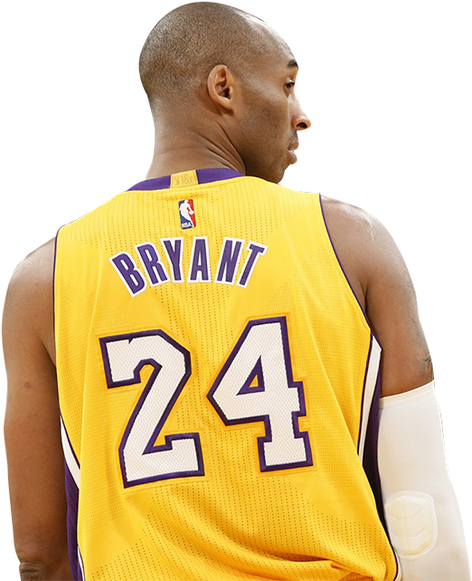 Kobe Bryant24 Lakers Jersey PNG with transparent background