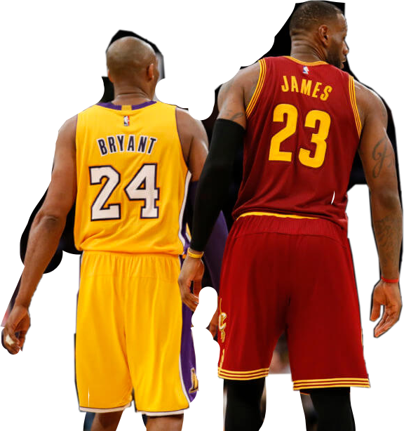 Kobe Bryantand Le Bron James Backto Back PNG with transparent background