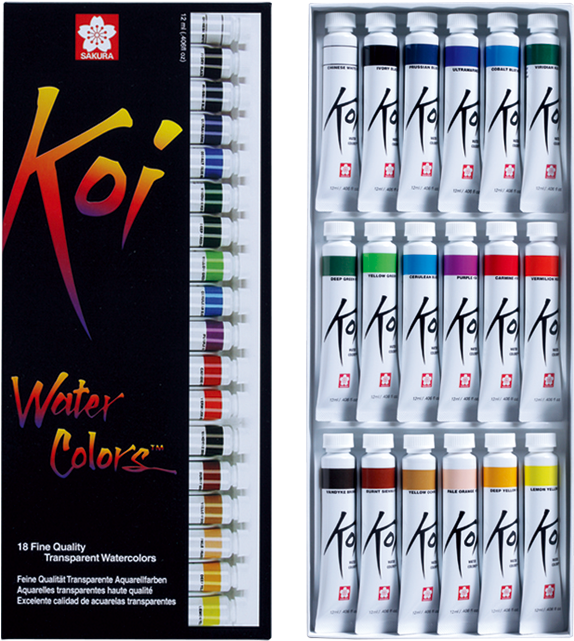 Koi Watercolor Paint Set Packaging