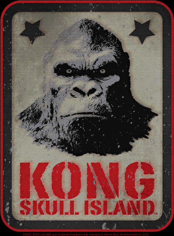 Kong Skull Island Vintage Poster PNG with transparent background