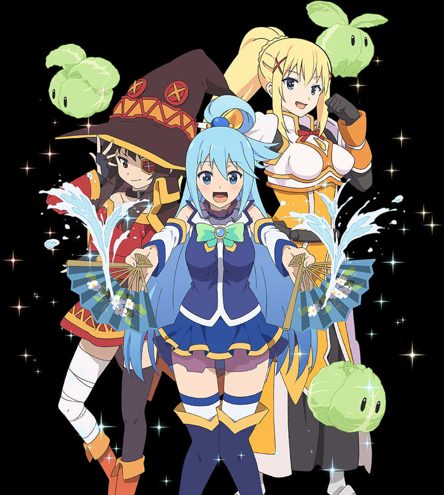 Konosuba Aqua Megumin Darkness, HD Png Download PNG with transparent background
