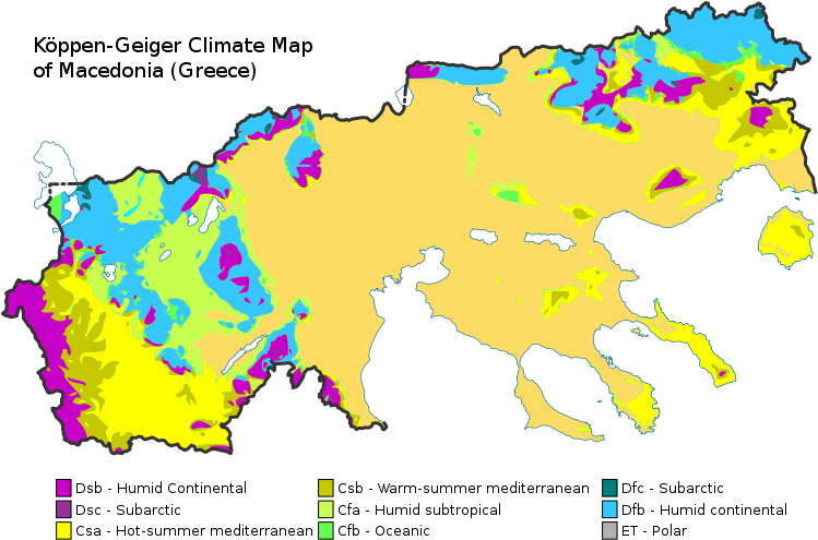 Koppen Geiger_ Climate_ Classification_ Map_ Macedonia_ Greece