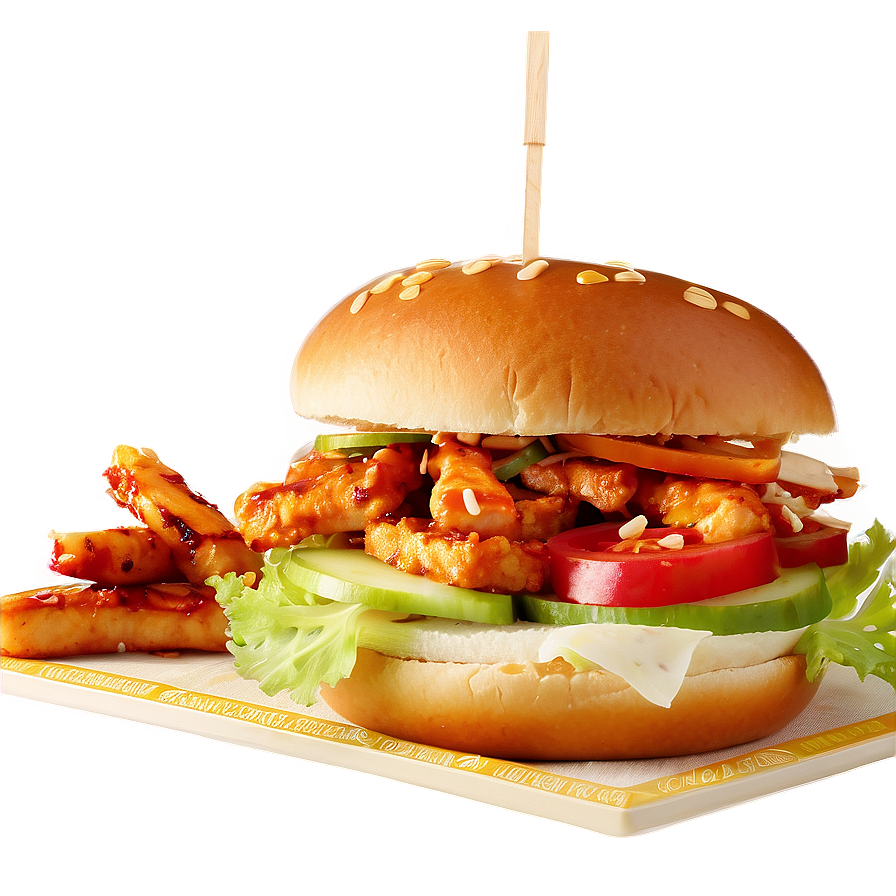 Korean Bbq Chicken Sandwich Png Uyj97