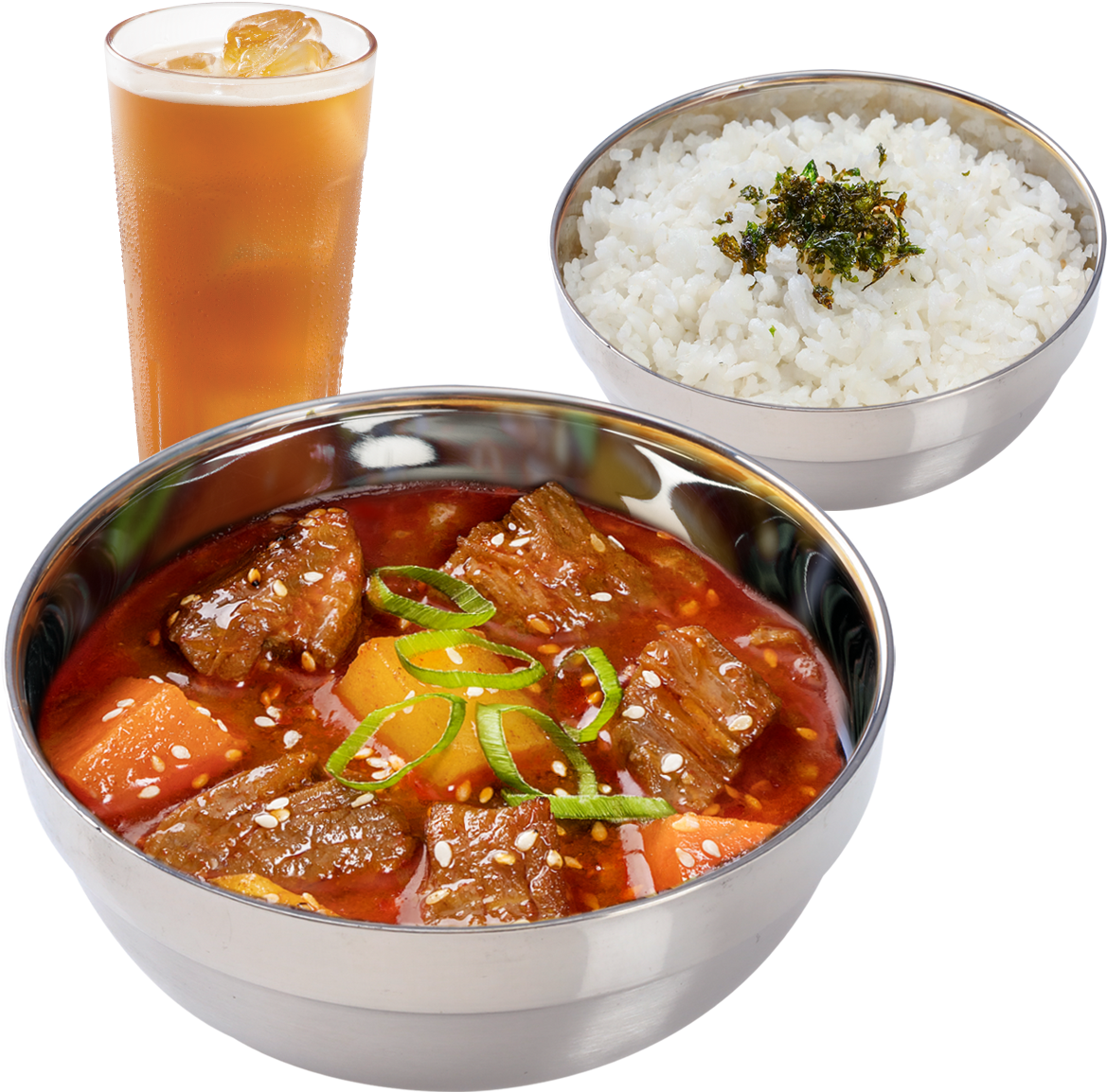 Korean Beef Stew Rice Beer