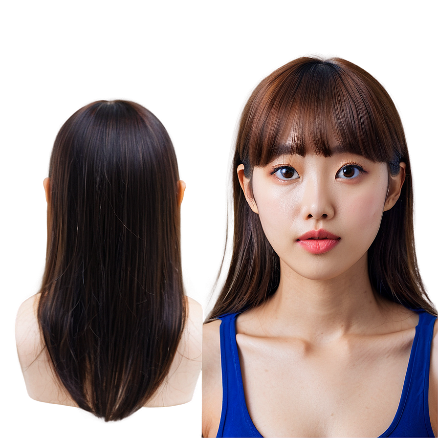 Korean Style Bangs Png Wax