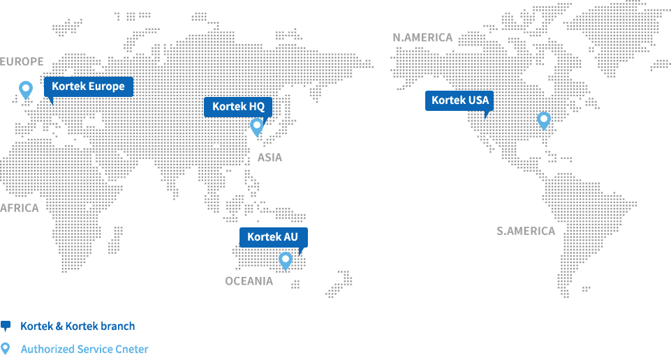 Kortek Global Presence Map PNG with transparent background