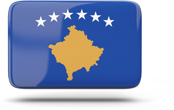 Kosovo Flag Button Graphic