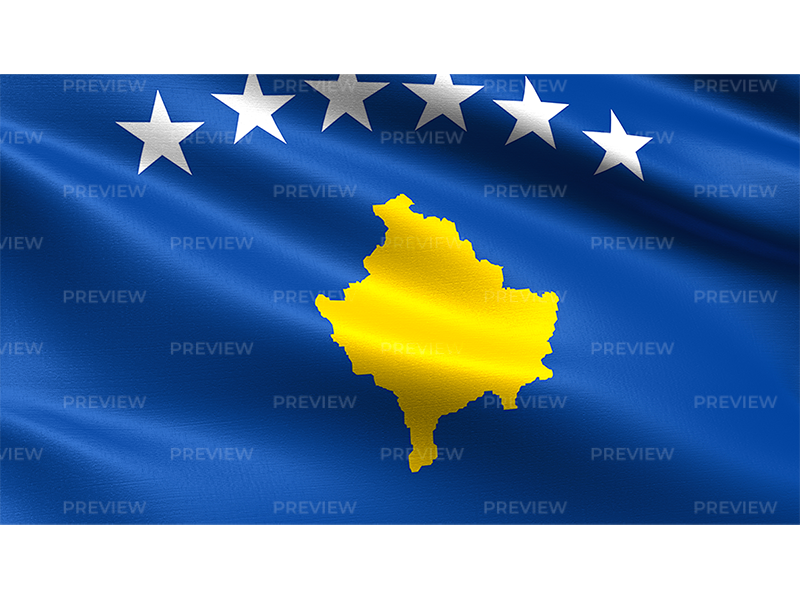 Kosovo Flagand Map