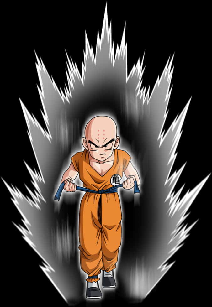 Krillin Power Up Aura Dragon Ball PNG with transparent background