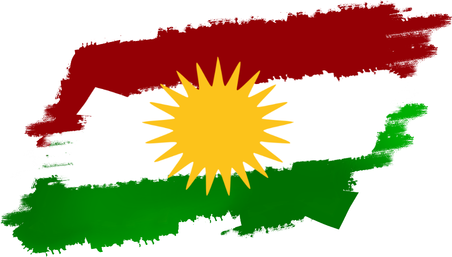 Kurdistan Region Flag Brushstroke PNG with transparent background