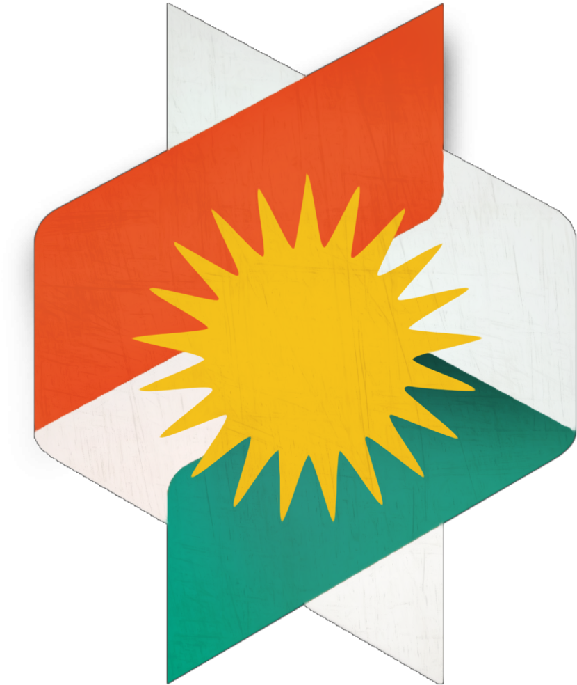 Kurdistan Region Flag Folded PNG with transparent background