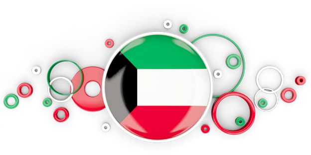 Kuwait Flag Bubble Design PNG with transparent background