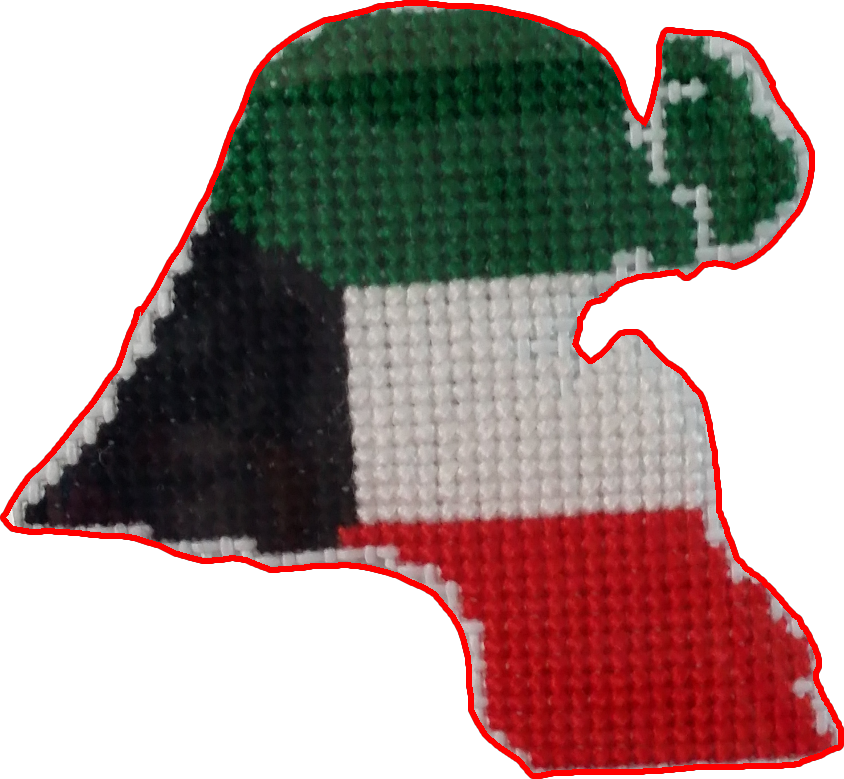 Kuwait Map Art Crochet PNG with transparent background