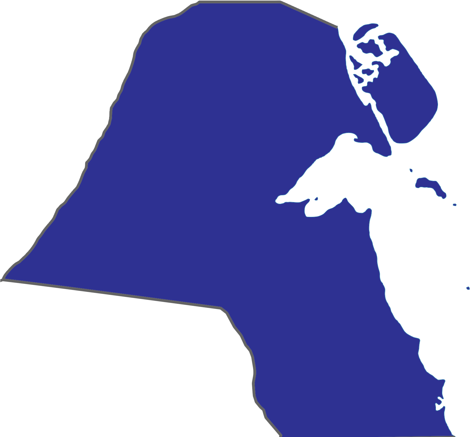 Kuwait Map Outline PNG with transparent background