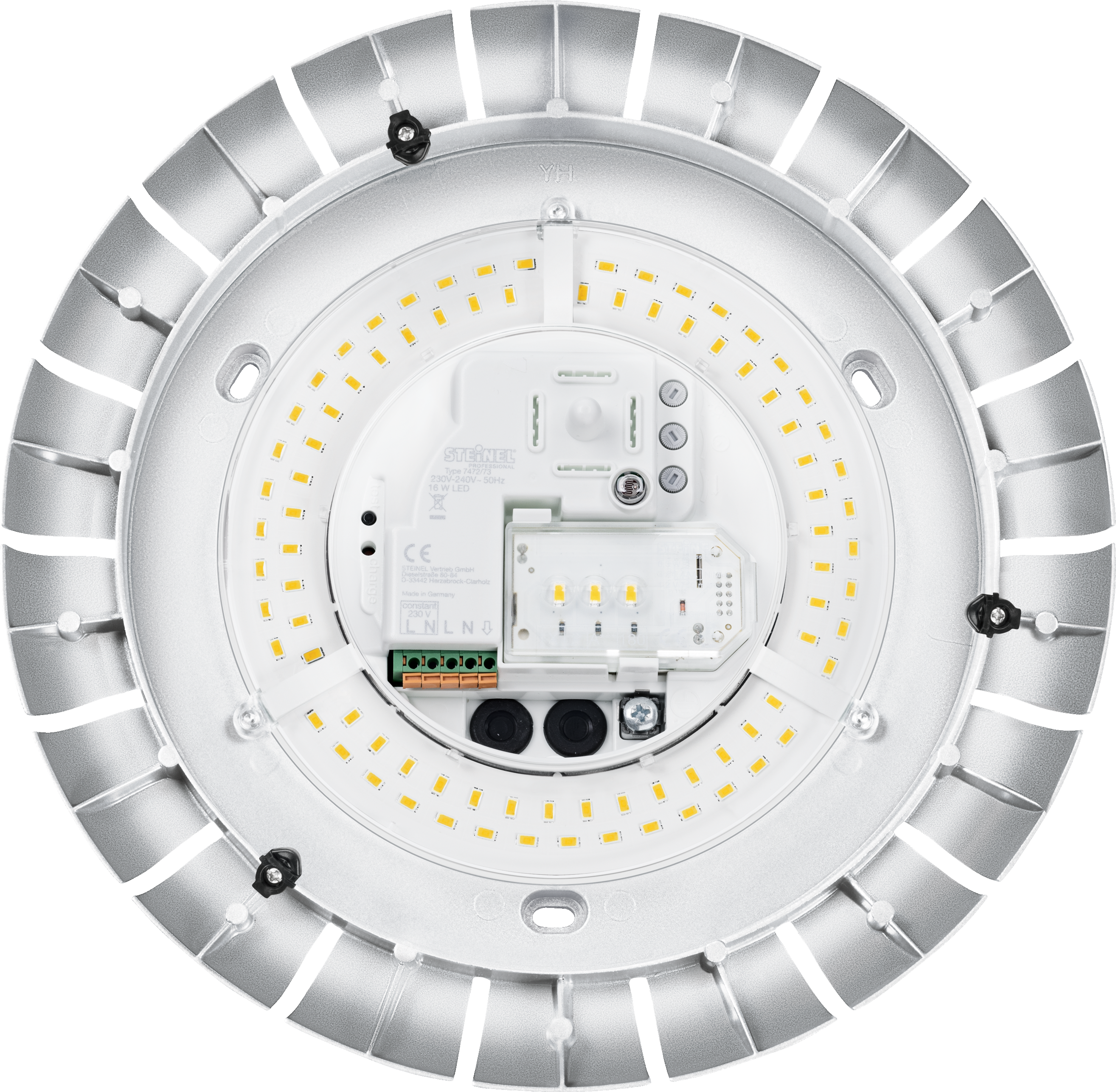 L E D Ceiling Light Component View PNG with transparent background