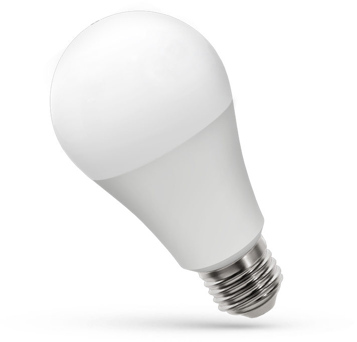 L E D Light Bulbon Blue Background PNG with transparent background