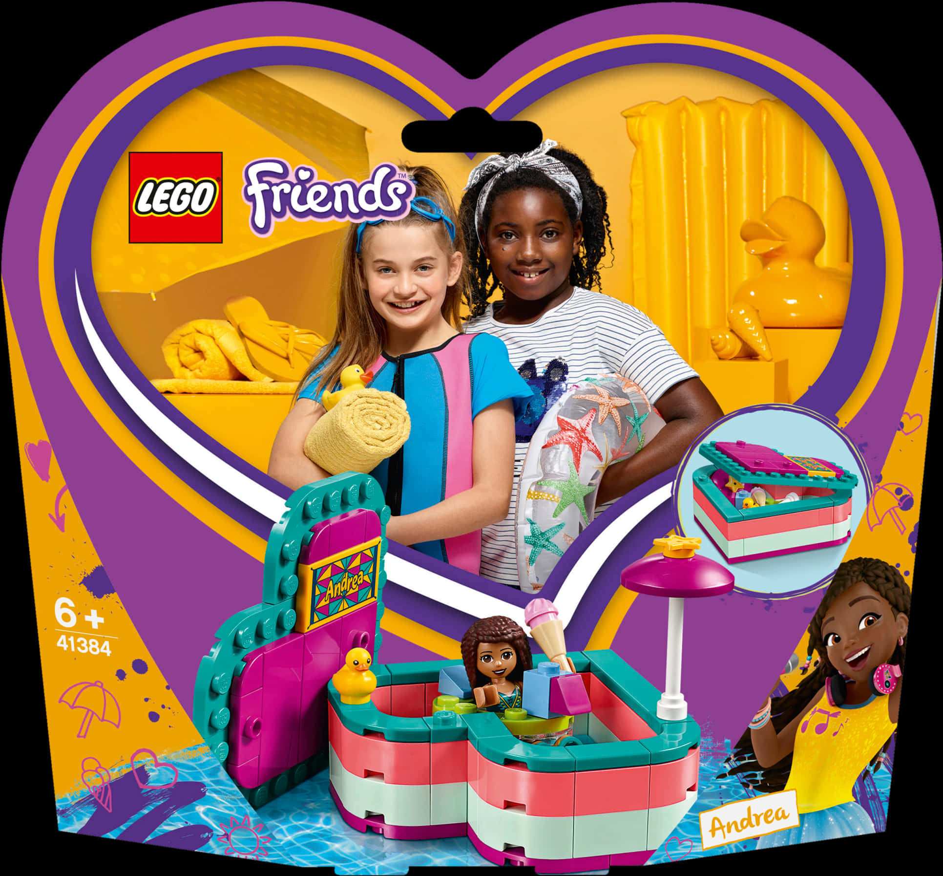 Lego Friends Andrea's Summer Heart Box - Lego Friends Heart Box, HD Png Download PNG with transparent background