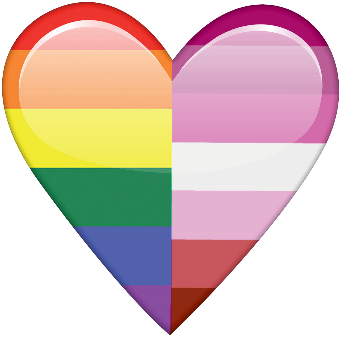 L G B T Q Heart Pride Flag PNG with transparent background