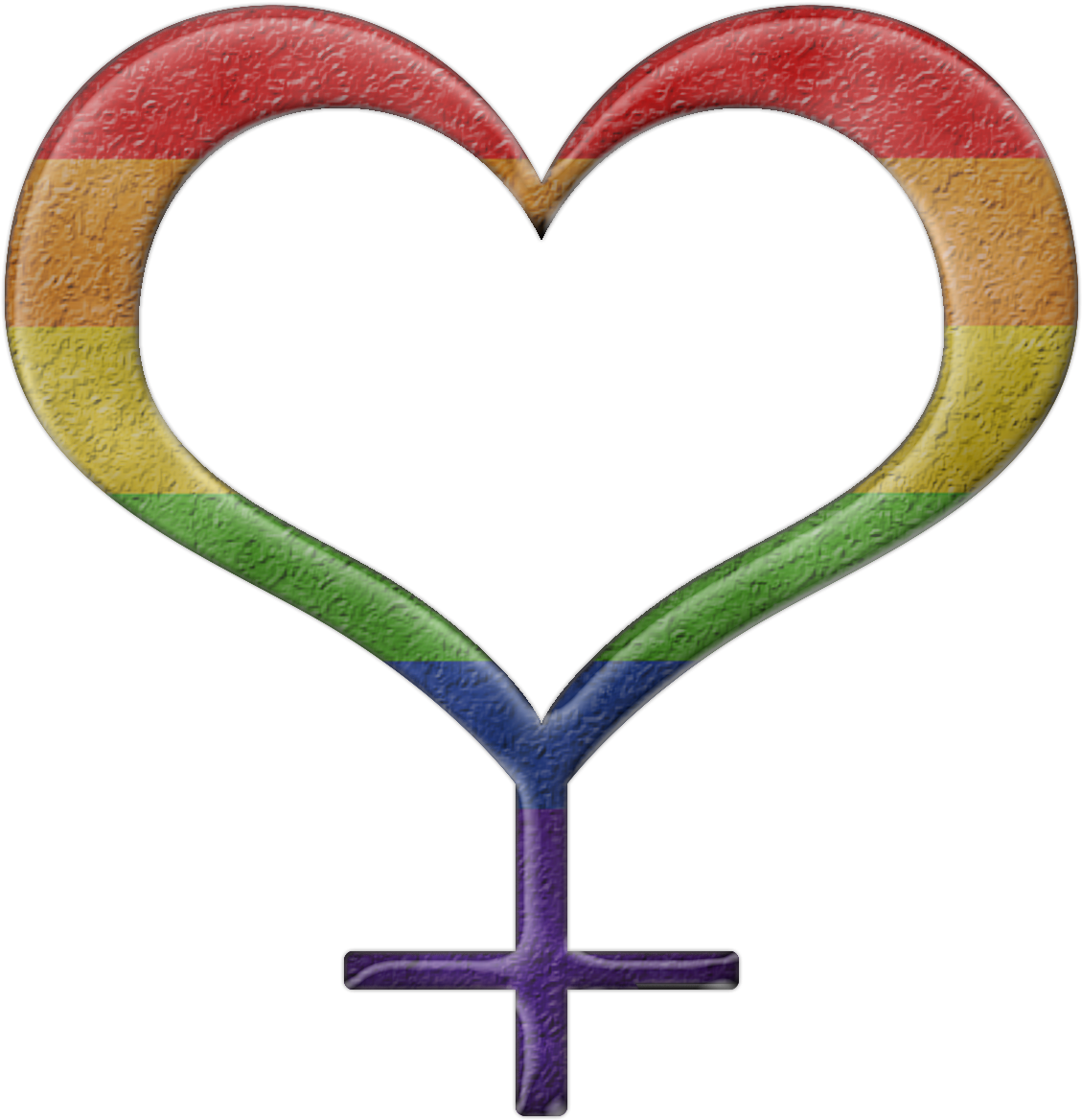 L G B T Q Lesbian Symbol Heart PNG with transparent background
