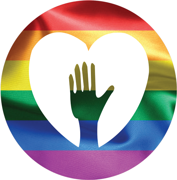 L G B T Q Rainbow Heart Silhouette PNG with transparent background